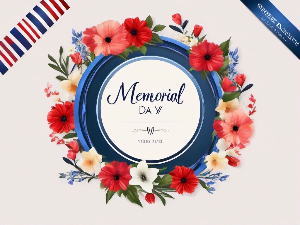 Memorial Day clipart - wreath of flowers for remembrance  