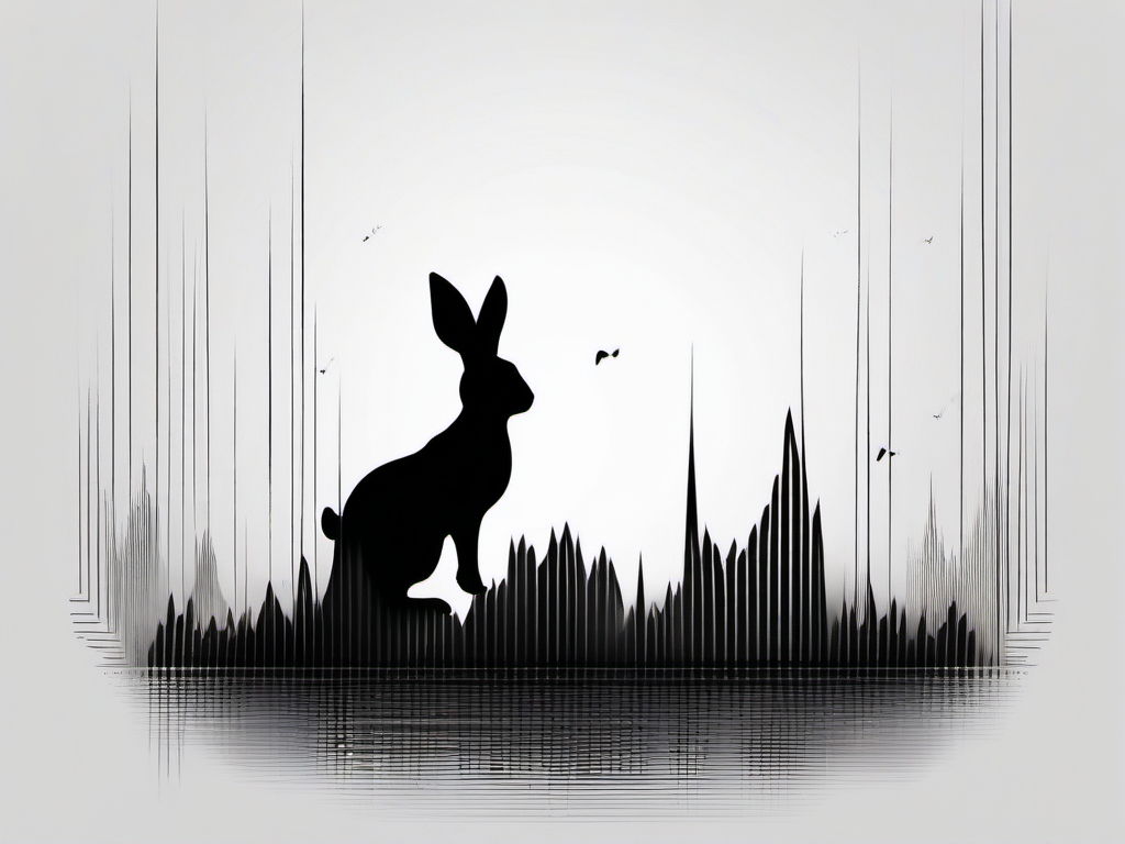 Abstract rabbit heartbeat tattoo. Pulse of the mysterious.  minimalist black white tattoo style