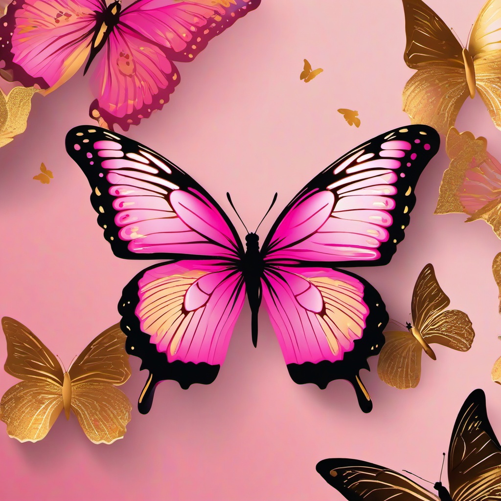Butterfly Background Wallpaper - pink and gold butterfly background  