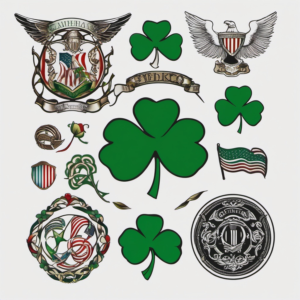 irish american tattoo ideas  simple color tattoo,minimal,white background