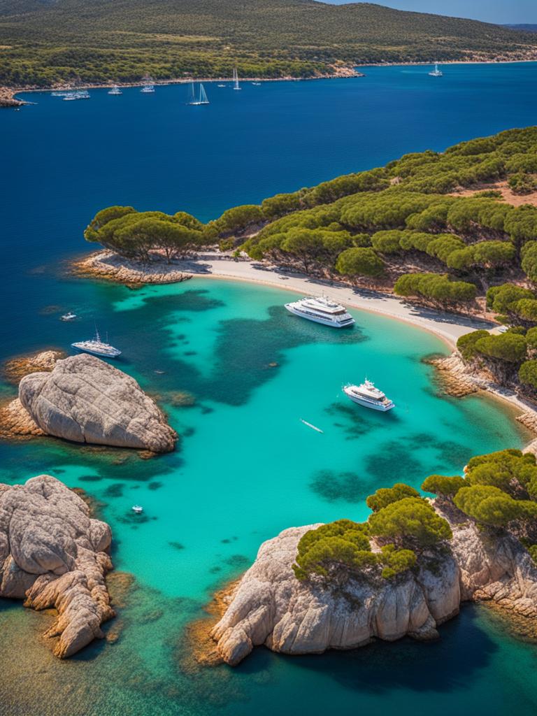 exotic îles d'hyères - capture the exotic beauty of the îles d'hyères, a mediterranean archipelago with turquoise waters and protected marine life. 