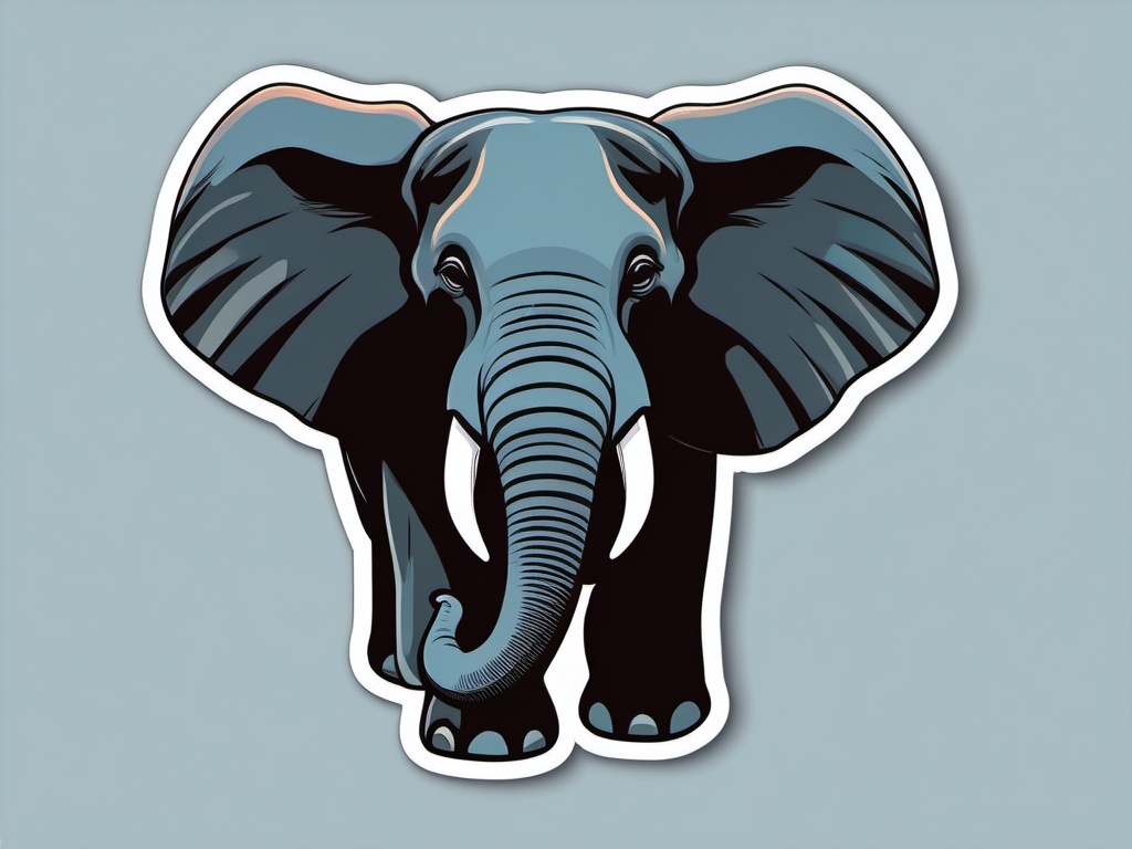 Elephant Sticker - A trumpeting elephant with big ears. ,vector color sticker art,minimal