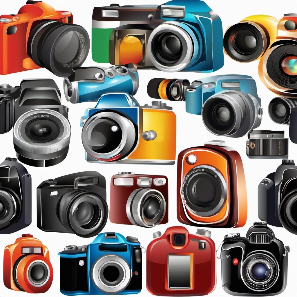 Camera clipart - Camera symbolizing photography and images,  color clipart, vector art