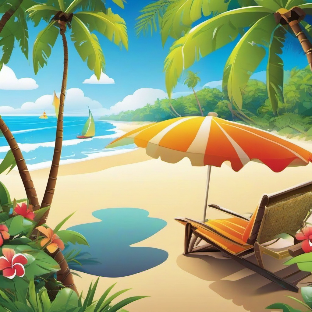 Beach Background Wallpaper - cartoon beach wallpaper  