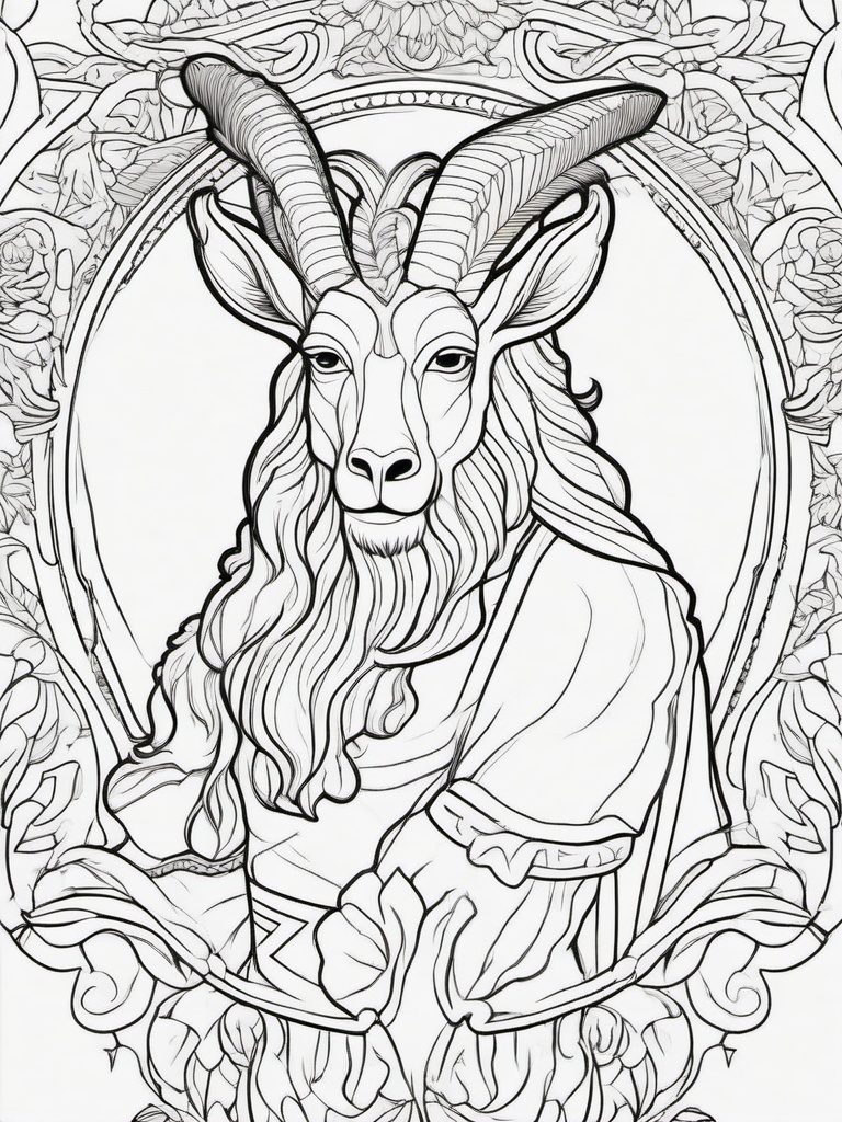 Satyr Coloring Pages - Playful Goat-Man from Greek Mythology  minimal black outline printable sheet, coloring page