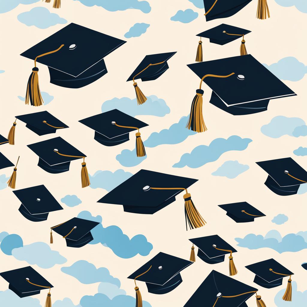 graduation cap clipart: tossed in the air at a graduation ceremony. 