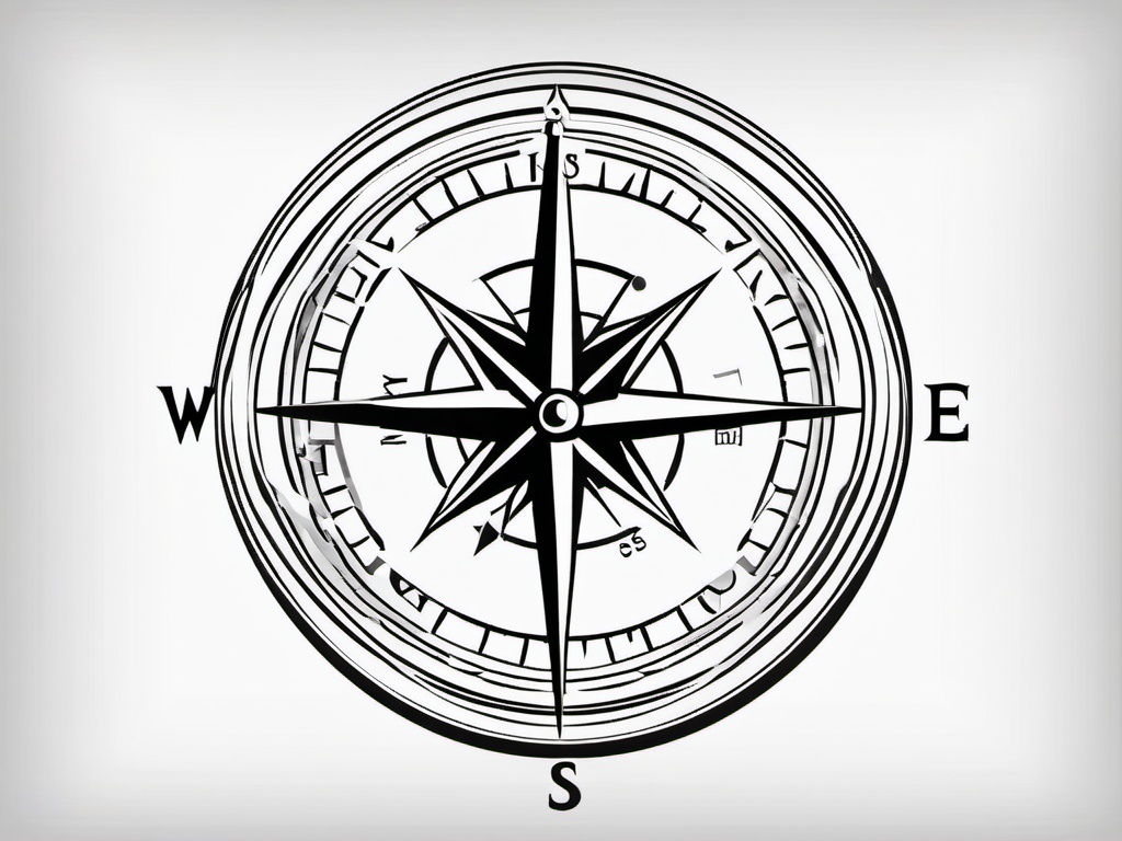 Compass Tattoo Small - Small-sized compass tattoo.  simple vector tattoo,minimalist,white background