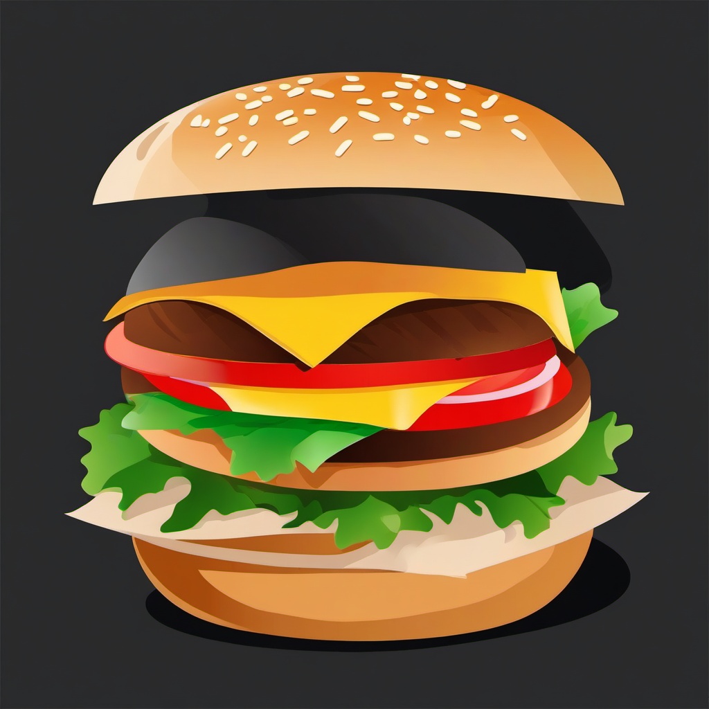 Hamburger clipart - fast food hamburger wrapped in paper  color,minimalist,vector clipart