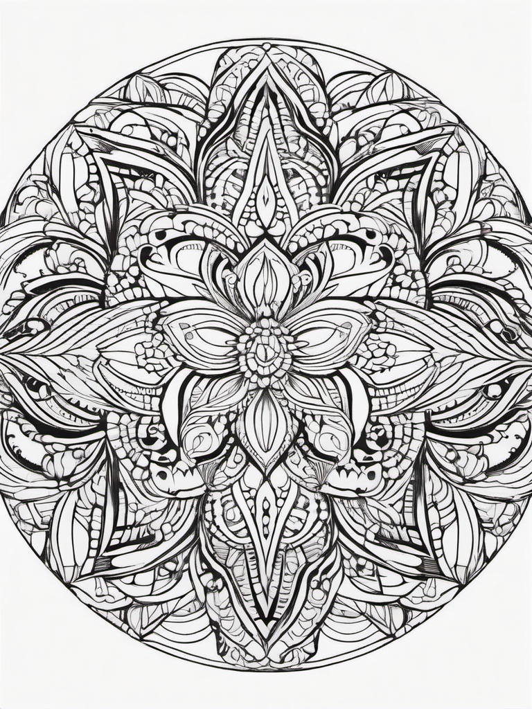 Butterfly Mandala Coloring Pages - Intricate Designs for Relaxing Coloring  minimal black outline printable sheet, coloring page