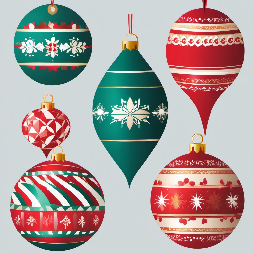 Christmas Ornament clipart - ornament with a festive pattern  color,minimalist,vector clipart