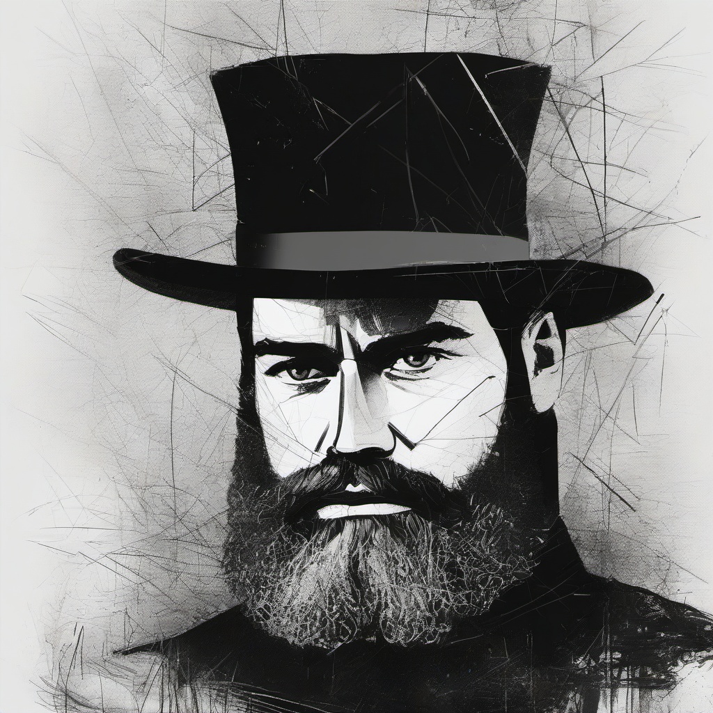 drawing of ned kelly  minimal rough scribbles,doodles,black and white