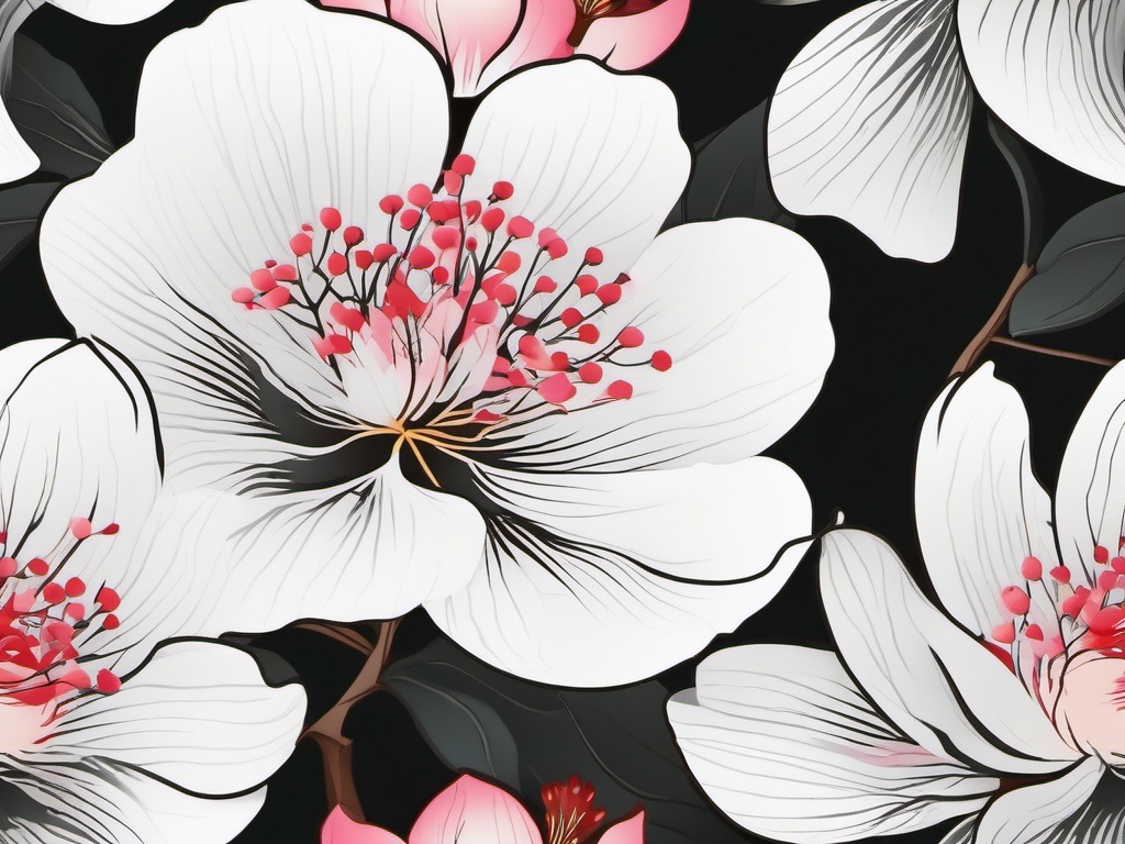 Japanese Sakura Flower Tattoo - Sakura flower tattoo in Japanese style.  simple color tattoo,white background,minimal