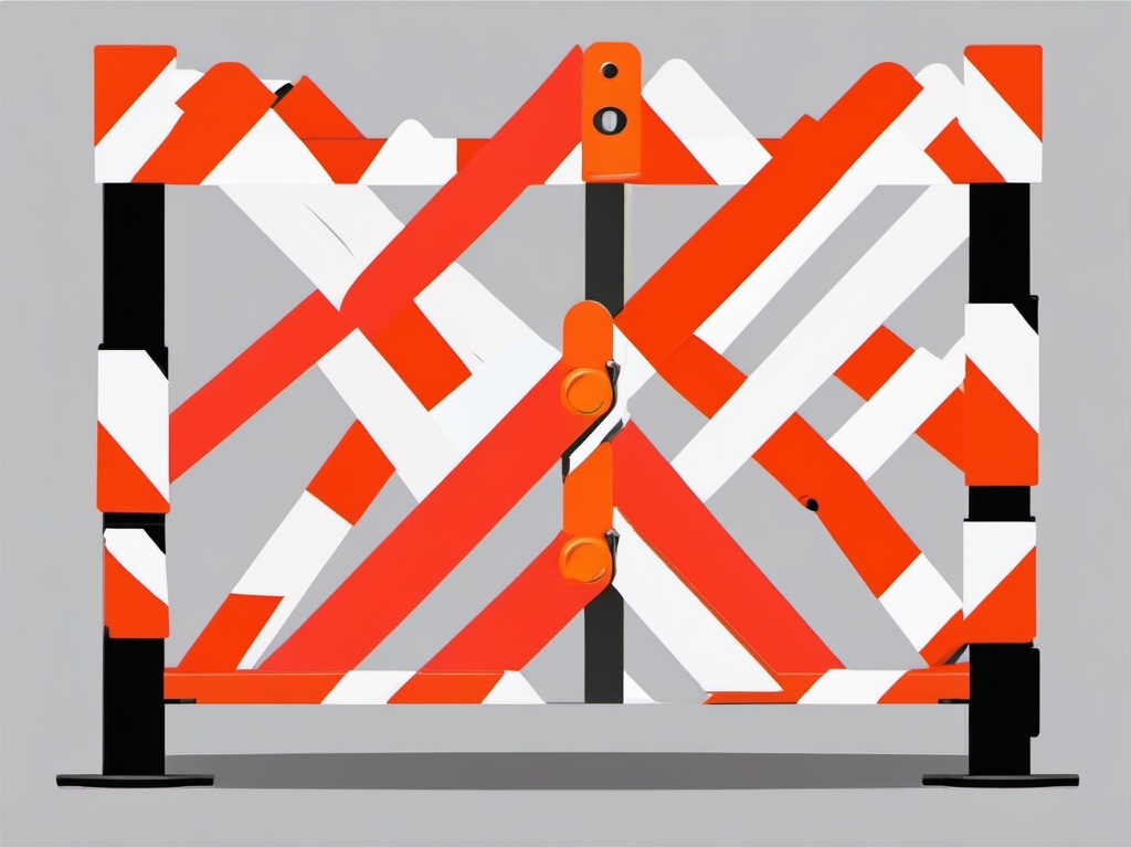 Construction Barrier clipart - A barrier blocking access to a construction zone., ,vector color clipart,minimal