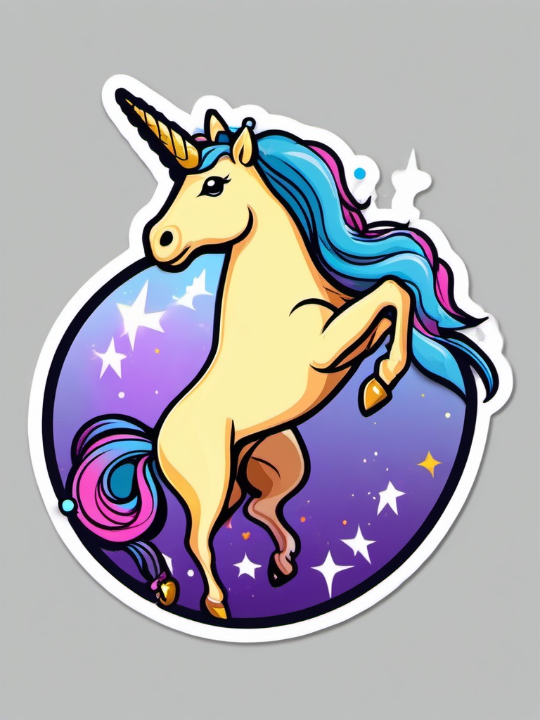 Farting Unicorn sticker- Magical Gas Comedy, , sticker vector art, minimalist design