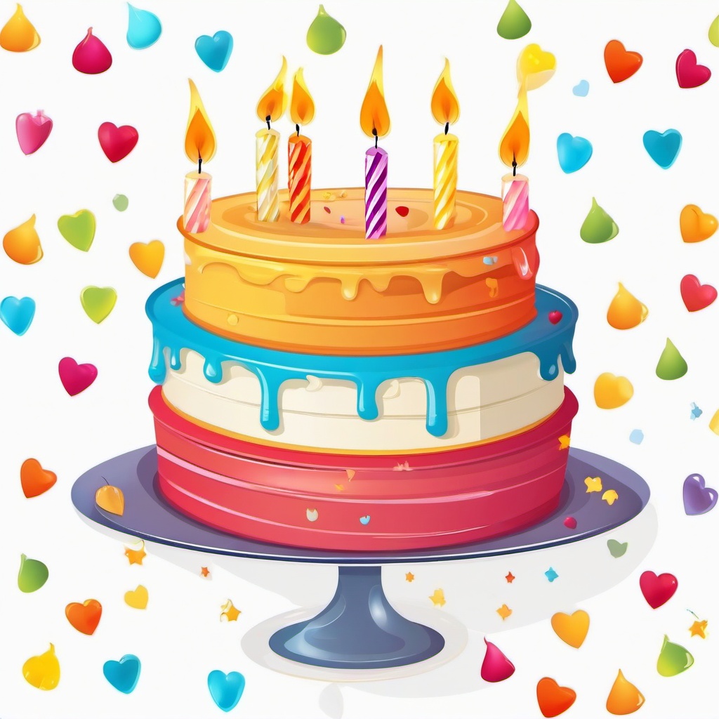 Candle clipart - Candles on a birthday cake.  vector style illustration, white background