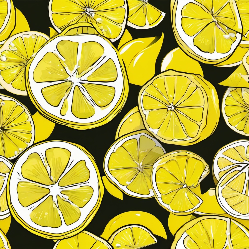 Lemon clipart - lemon slice with seeds visible  color,minimalist,vector clipart