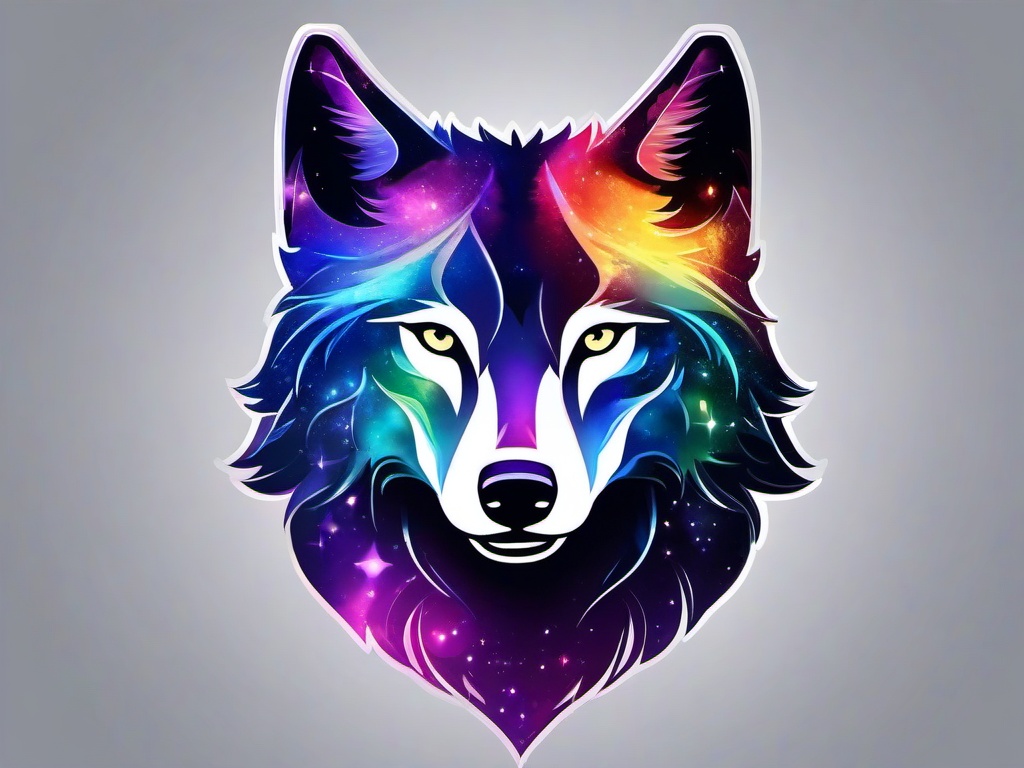 Galaxy Rainbow Wolf Wallpaper  