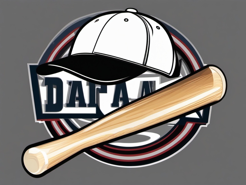 Baseball bat with a cap clipart.  vector style illustration, white background