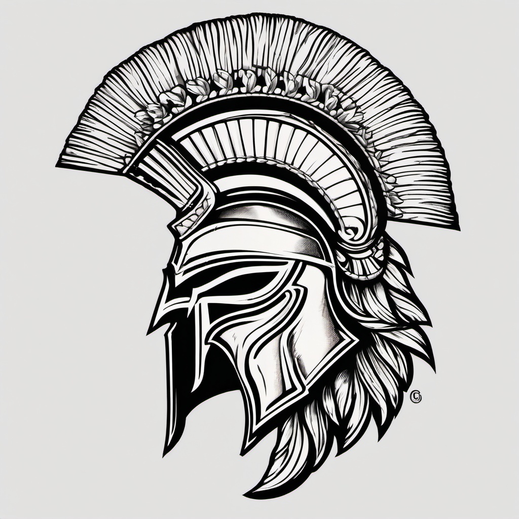 Greek Spartan Tattoo - Celebrate Spartan strength and discipline with a tattoo inspired by the legendary warriors of ancient Greece.  simple color tattoo, white background