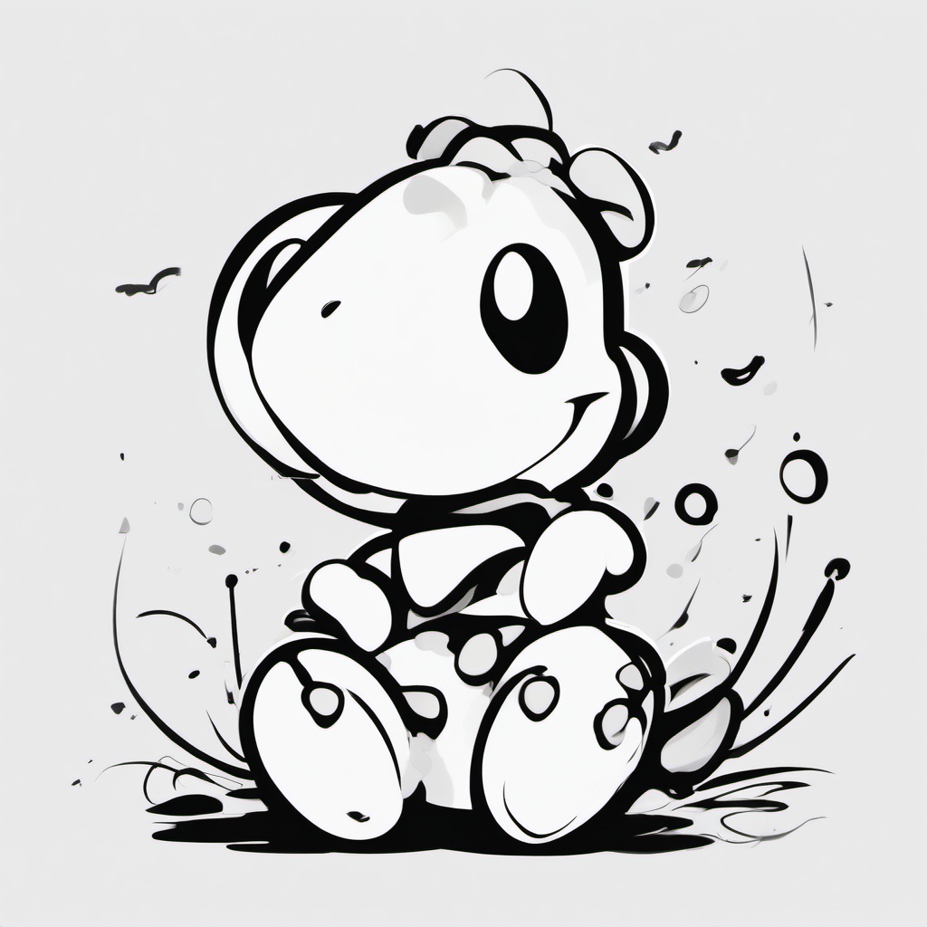 drawing of yoshi  minimal rough scribbles,doodles,black and white