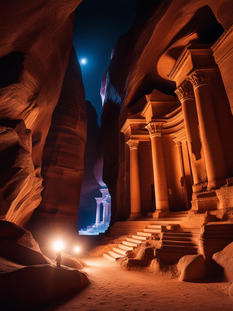 crystal caverns of petra: guardians of ancient knowledge 