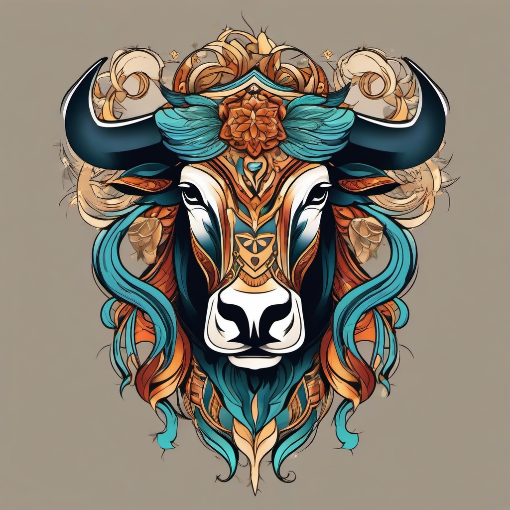 taurus gemini tattoo  simple vector color tattoo