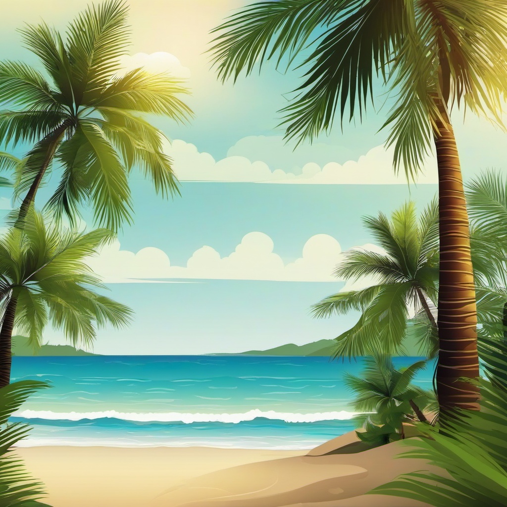 Beach background - beach with coconut tree background  