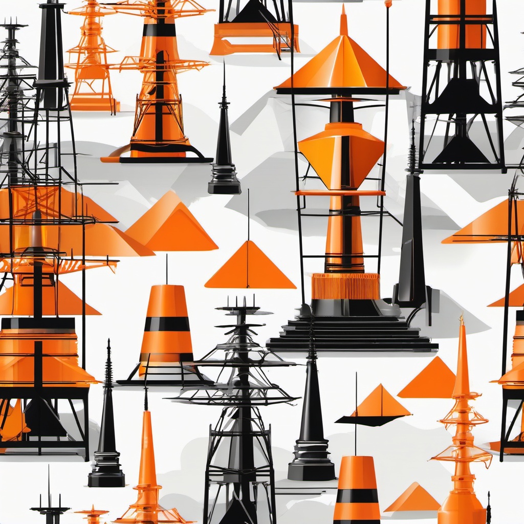 Construction Pylons clipart - Bright orange traffic pylons., ,vector color clipart,minimal