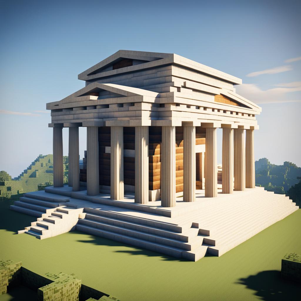 ancient greek temple atop a marble hill - minecraft house design ideas minecraft block style