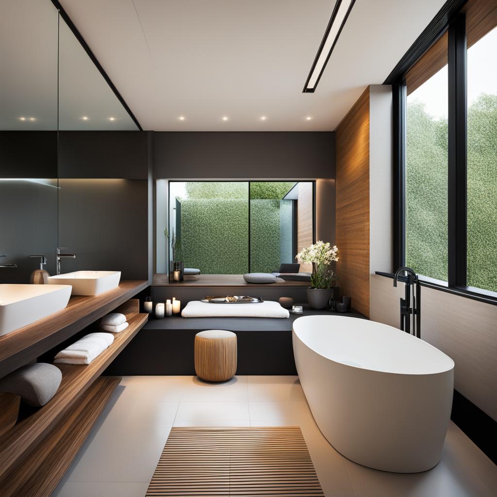 modern bathroom with clean lines and a spa-like ambiance. 