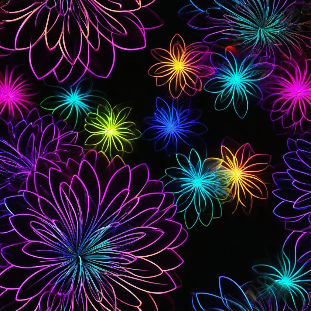 Neon Background Wallpaper - neon flower background  