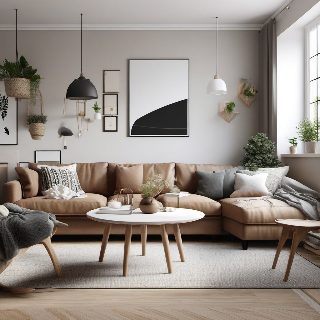 Cozy Scandinavian Retreat - Design a cozy Scandinavian-inspired living room with neutral tones. , living room decor ideas, multicoloured, photo realistic, hyper detail, high resolution,