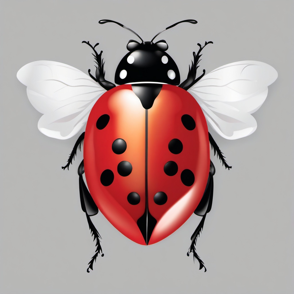 Ladybird clipart - ladybird with shiny red wings  color,minimalist,vector clipart