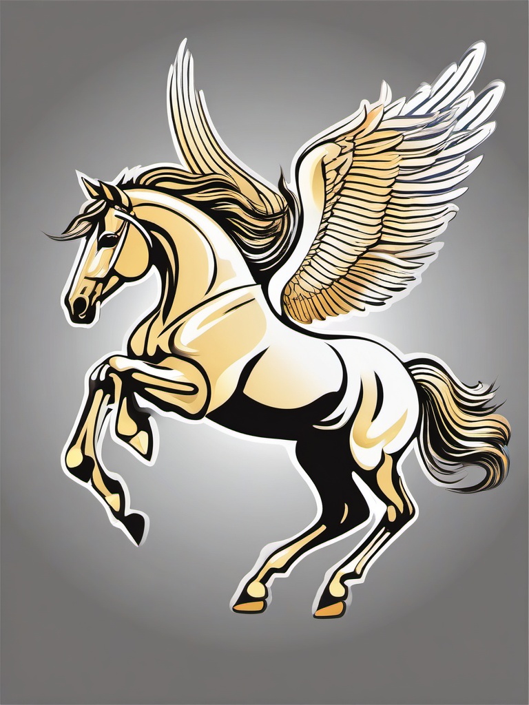 Pegasus clipart - Winged horse from Greek mythology in the air, ,color clipart vector style