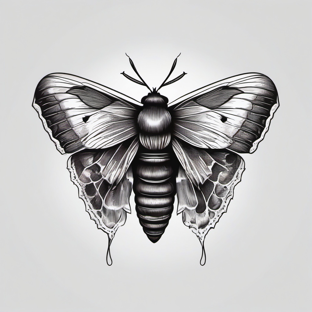 Black Death Moth Tattoo - Infuse a touch of mystique with a tattoo featuring the symbolic Black Death moth design.  simple vector color tattoo, minimal, white background