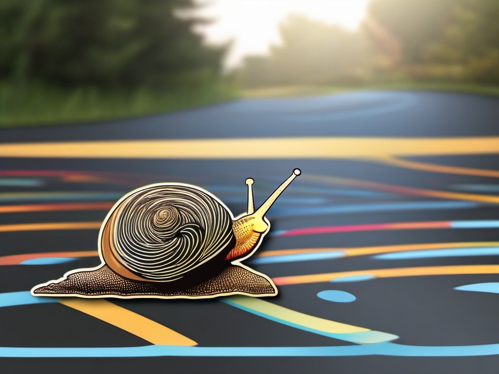 Snail Trail Sticker - Curving trail left by a snail, ,vector color sticker art,minimal