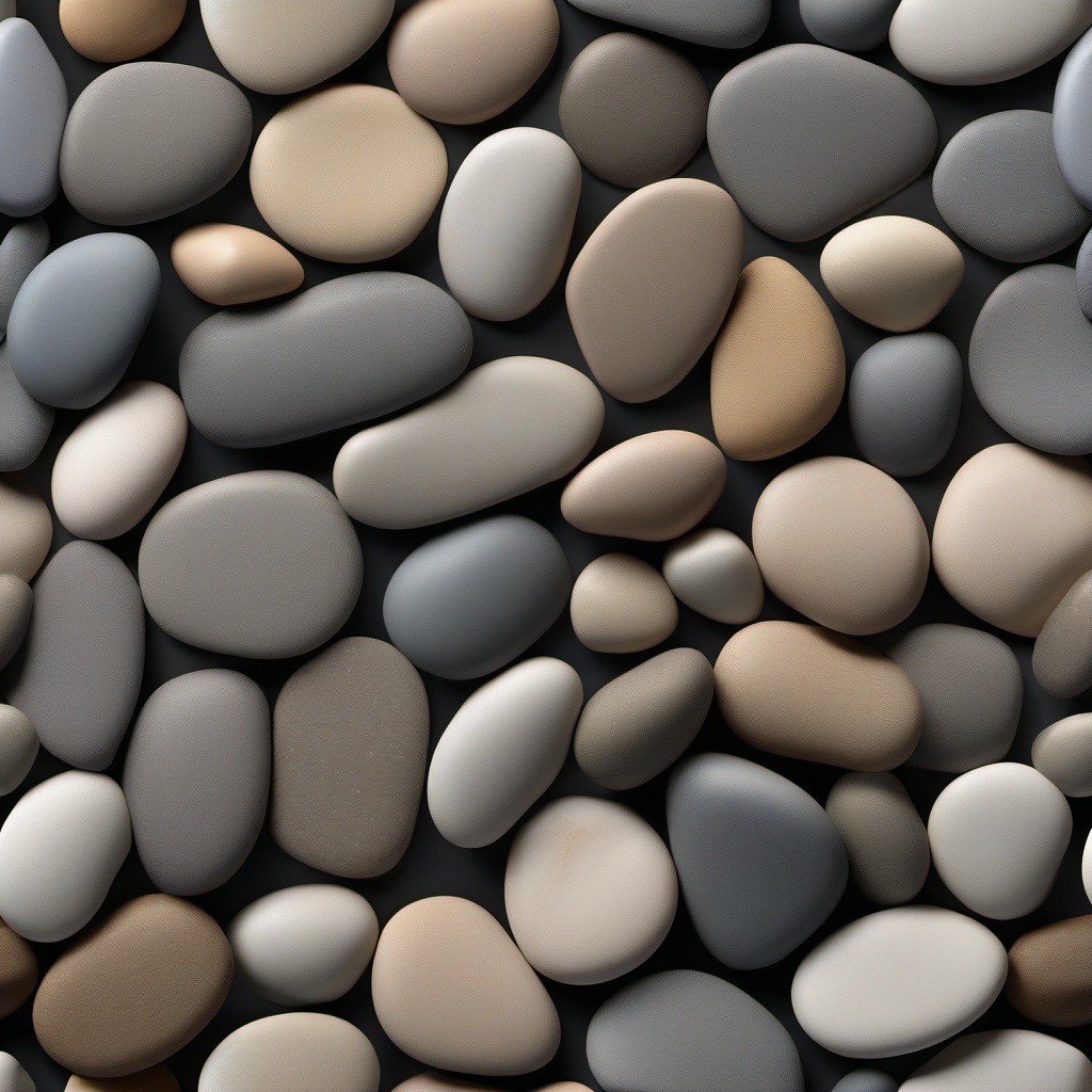 Porcelain tiles mimicking beach pebbles with a matte finish top view, product photoshoot realistic background, hyper detail, high resolution