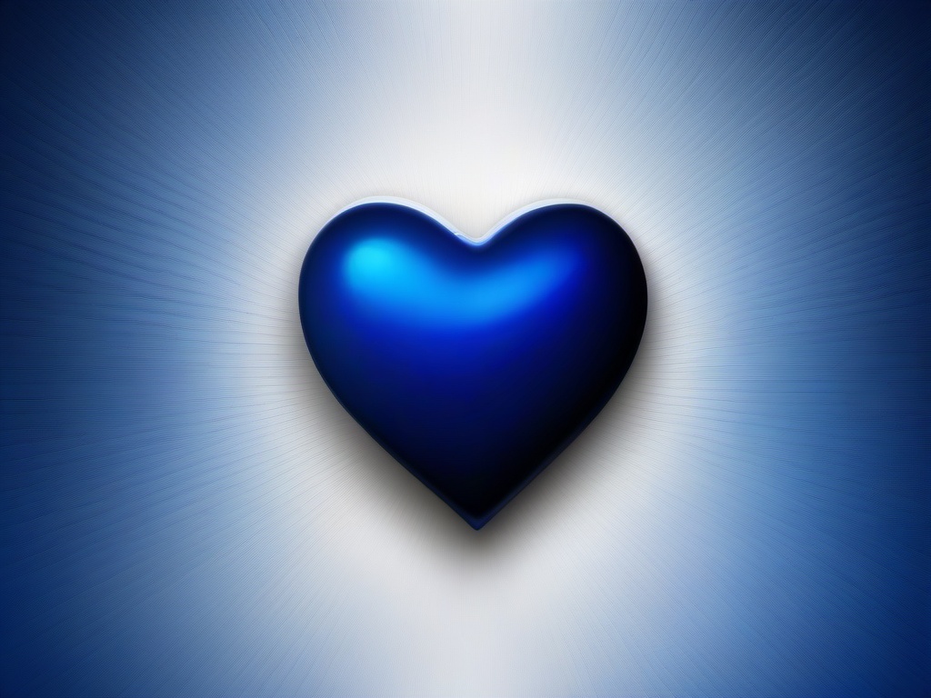 Heart With Blue Background-Deep blue background with a central heart in soft white glow  background wallpaper