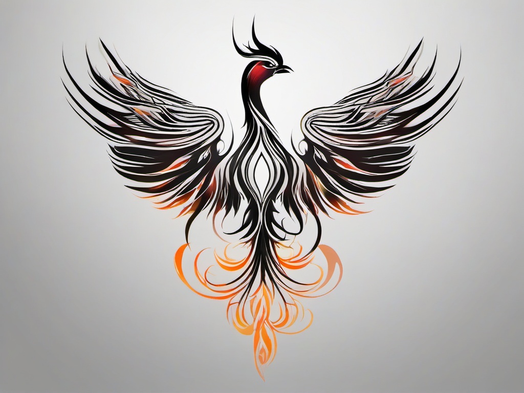 Phoenix Tattoo - Symbolizes rebirth and resilience  minimal design