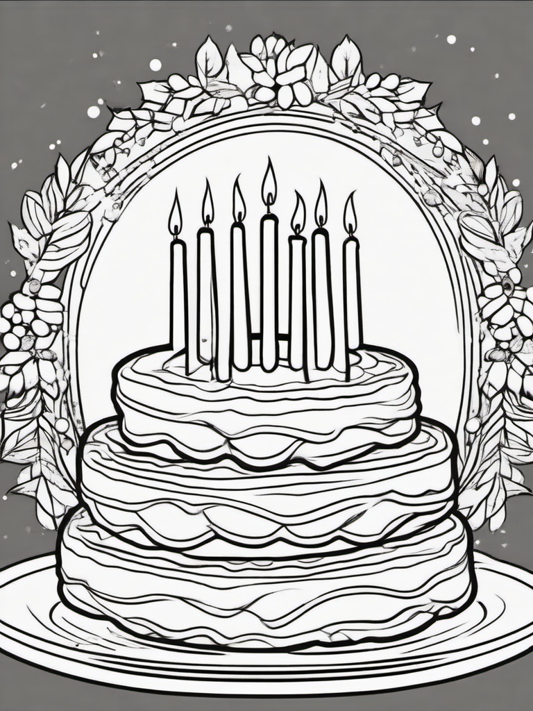 Yule Log Coloring Pages - Traditional Holiday Dessert for Celebration  minimal black outline printable sheet, coloring page