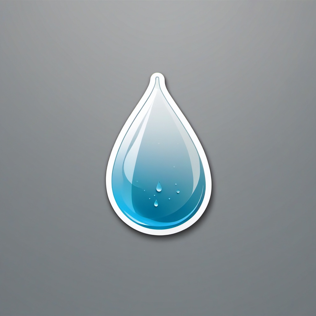 Raindrop sticker- Transparent and glistening, , sticker vector art, minimalist design