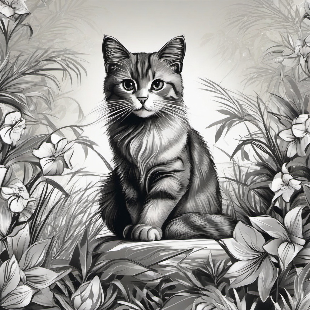 Cat Background Wallpaper - cat drawing with background  