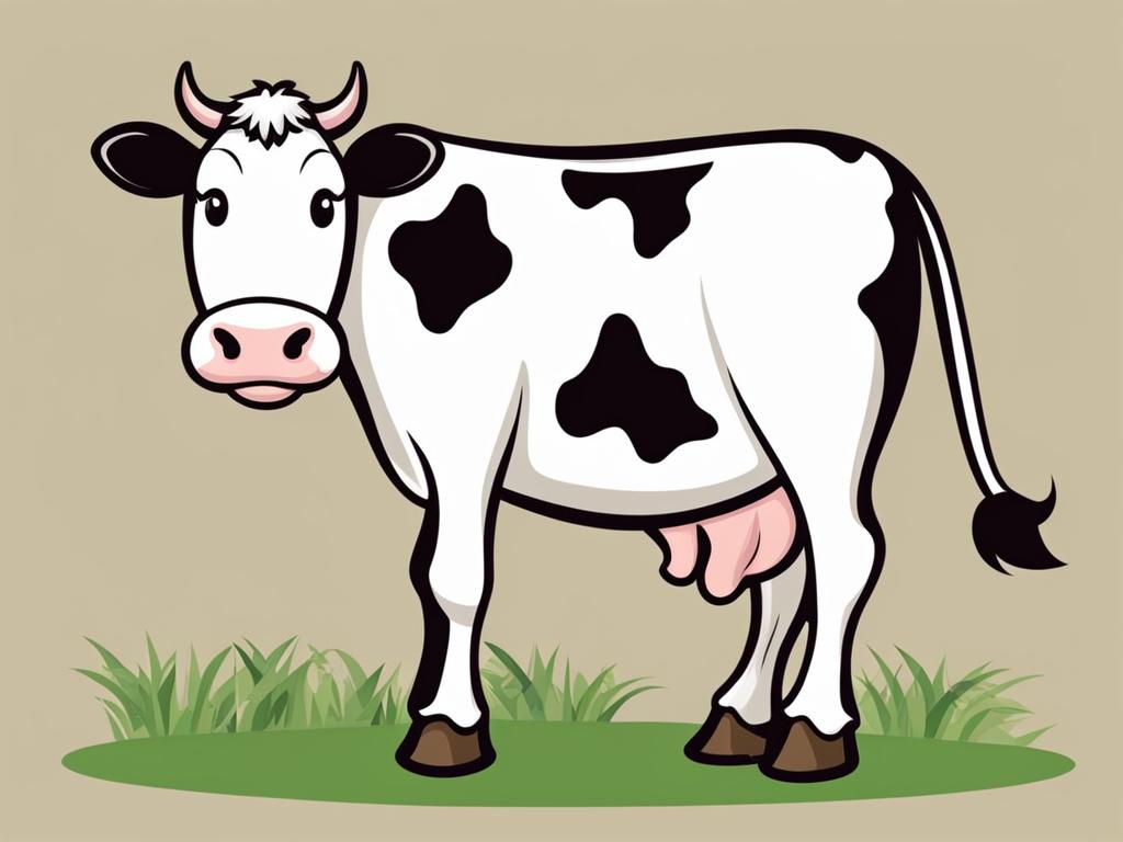 cow clipart - a cute and spotted cow with friendly eyes. 