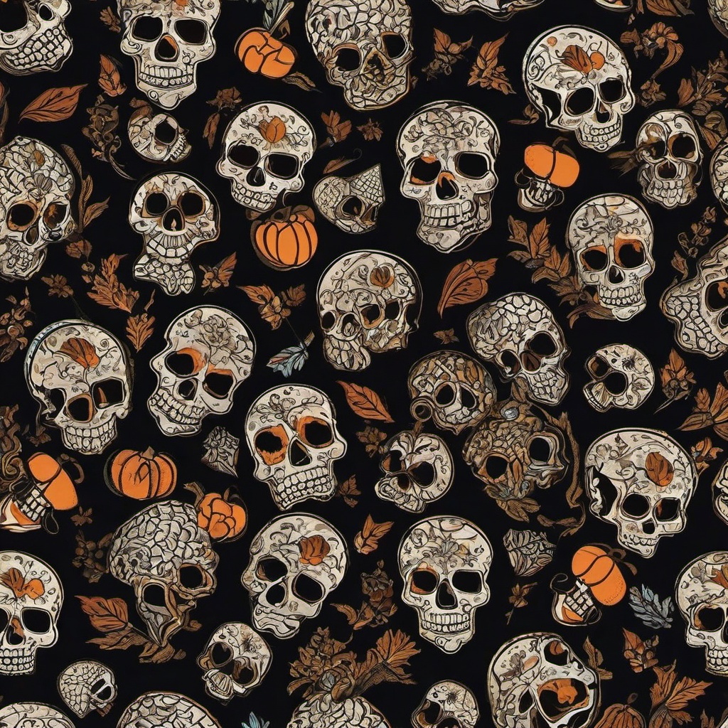 Skull Wallpapers - Spooky Skulls on Halloween wallpaper, abstract art style, patterns, intricate