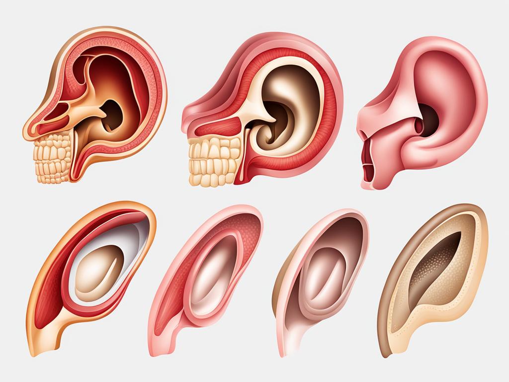 ear clipart - a detailed human ear anatomy illustration 