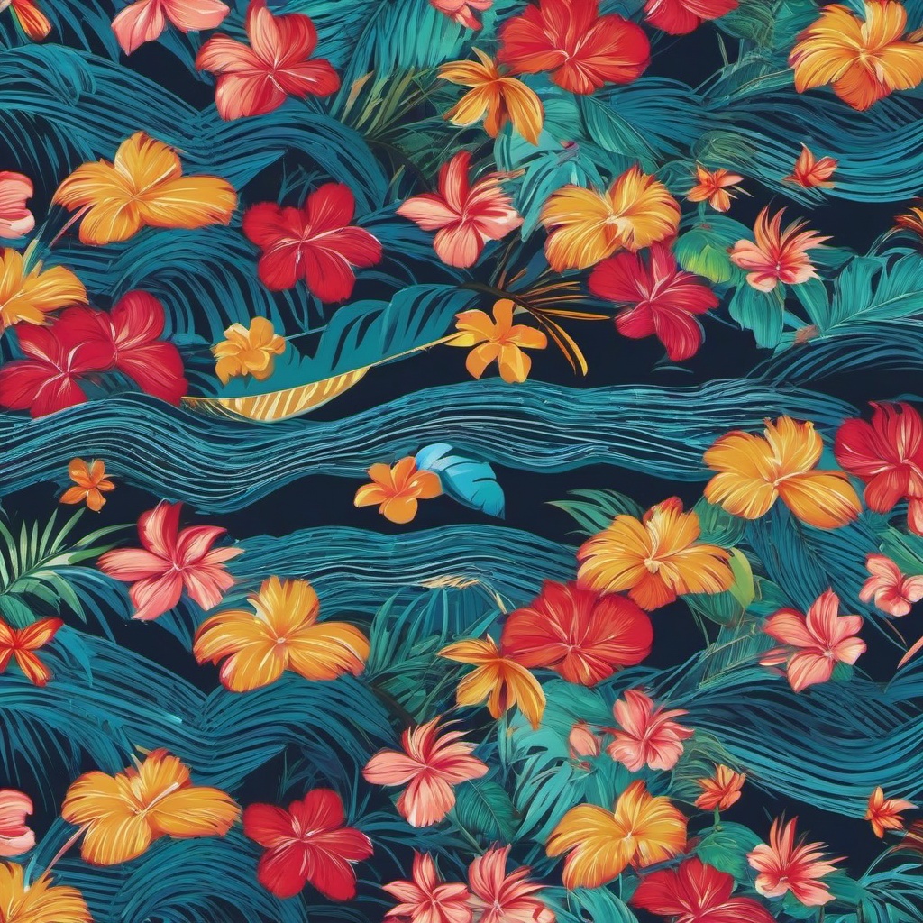 Stitch Backgrounds - Playful Stitch in Hawaii wallpaper, abstract art style, patterns, intricate