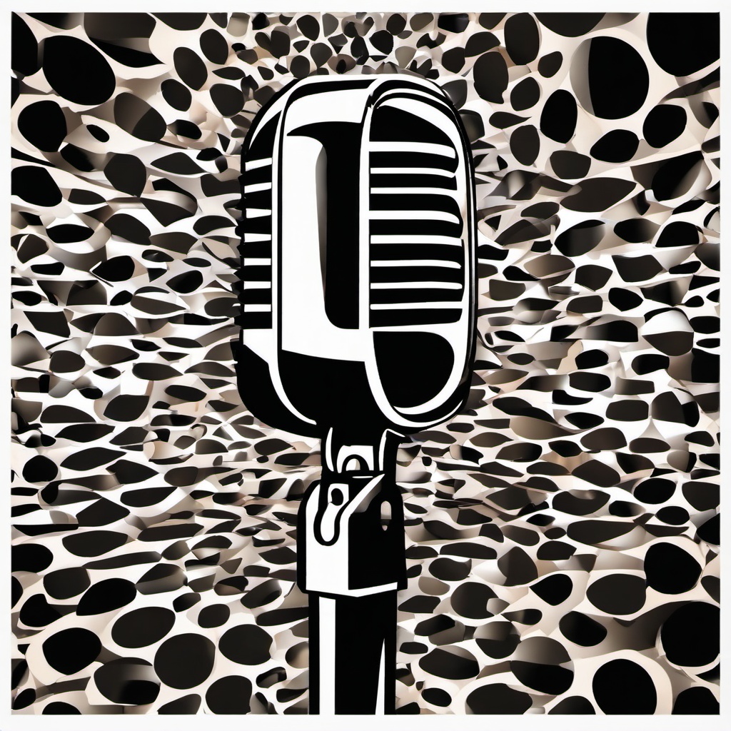 Microphone clipart - microphone at a comedy club stage  