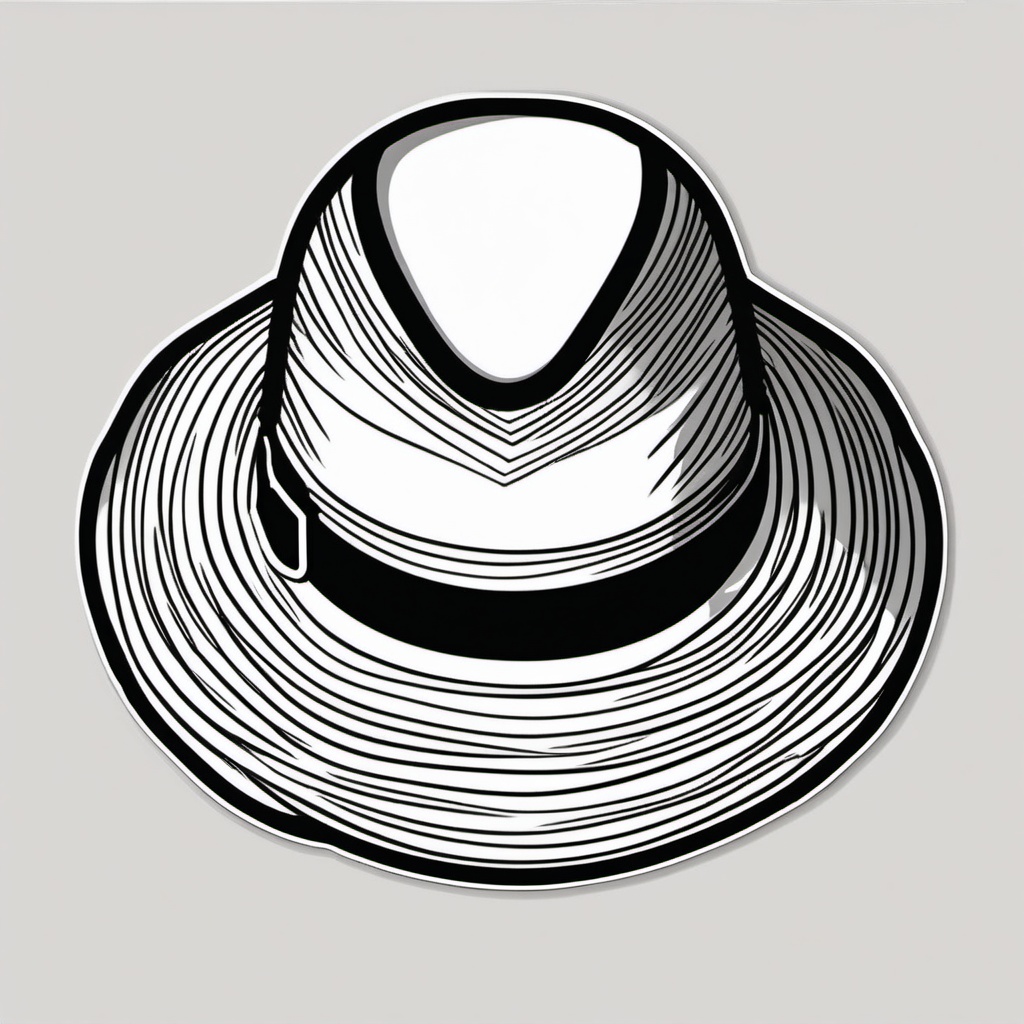 Sun hat sticker- Stylish and protective, , sticker vector art, minimalist design