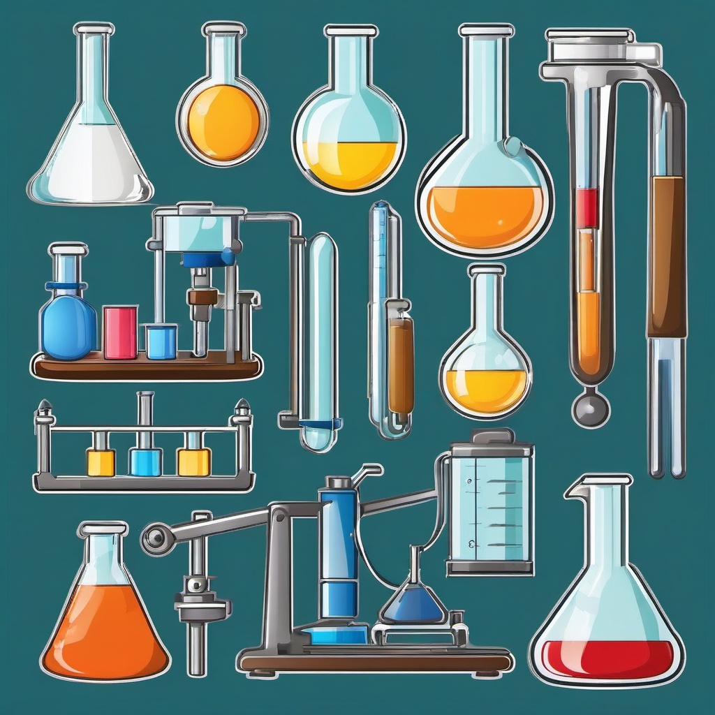 Lab Equipment clipart - Various tools and apparatus used in scientific experiments, ,color clipart vector style