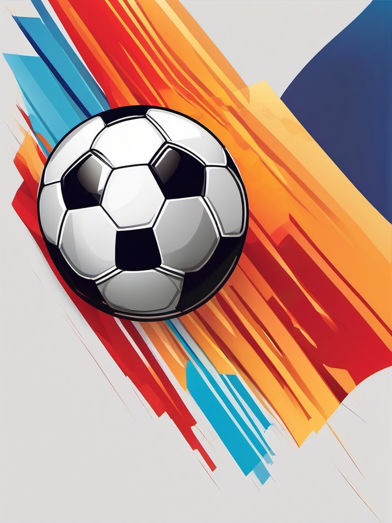 Soccer Ball Clipart - Soccer ball soaring into the net during a match.  color clipart, minimalist, vector art, 